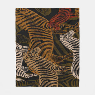 Afrikanischer Safari: Zebrastreifen Vintage-Design Fleecedecke