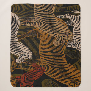 Afrikanischer Safari: Zebrastreifen Vintage-Design Sherpadecke