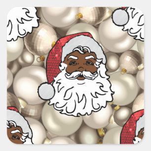 afrikanischer Santa-Claus Quadratischer Aufkleber