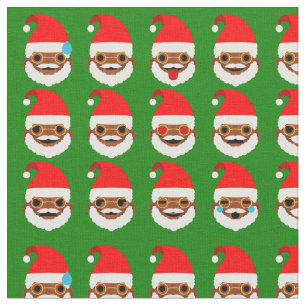 afrikanischer Santa-Emoji-Emoticons-Stoff Stoff
