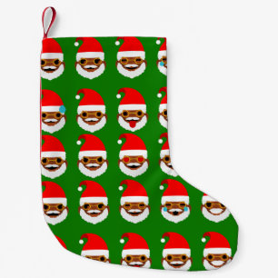 Afrikanischer Santa Emoji Emoticons Strumpf Kleiner Weihnachtsstrumpf