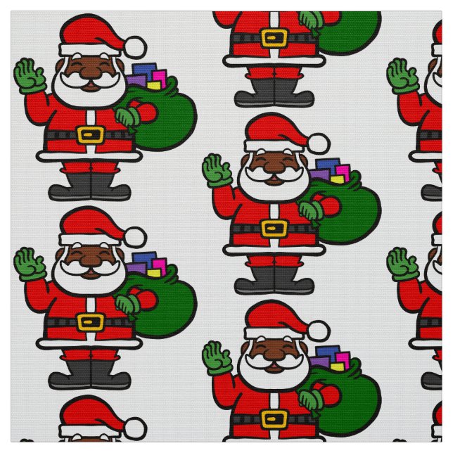 afrikanischer schwarzer Santa-Claus xmas Stoff (Muster)