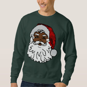 afrikanischer schwarzer Weihnachtsmann Weihnachten Sweatshirt