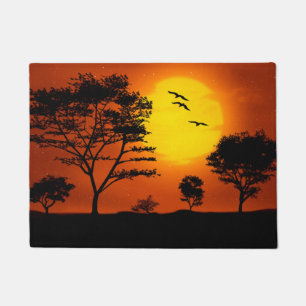 Afrikanischer Sonnenuntergang Fußmatte