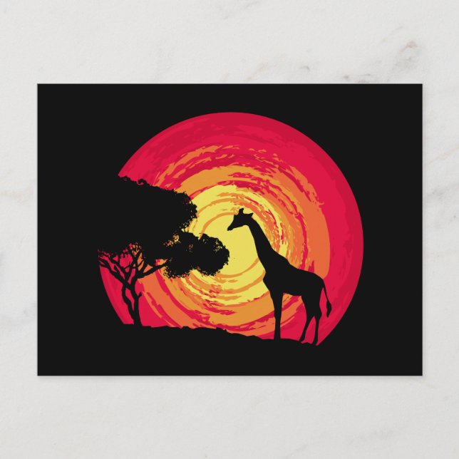 Afrikanischer Sonnenuntergang Postkarte (Vorderseite)