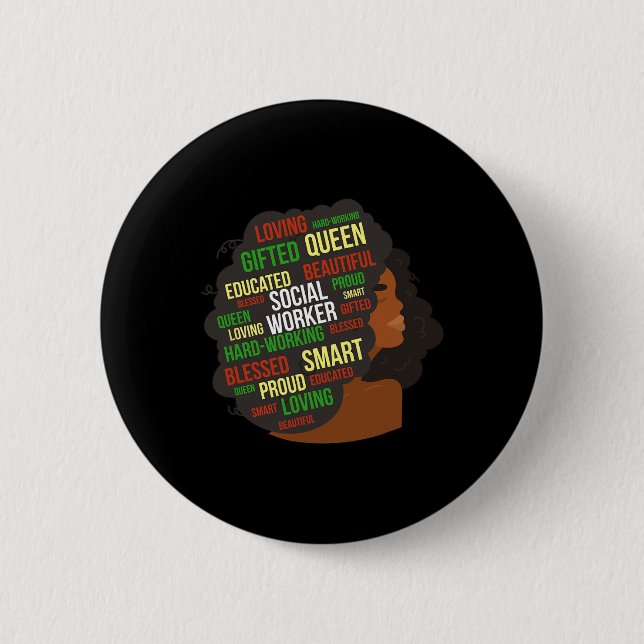 Afrikanischer Sozialarbeiter Button (Vorderseite)