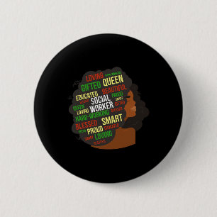 Afrikanischer Sozialarbeiter Button