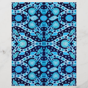 Afrikanischer Stammes-Batik Blau