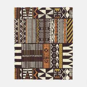 Afrikanischer Stammesstoff, abstrakt vintage. Fleecedecke