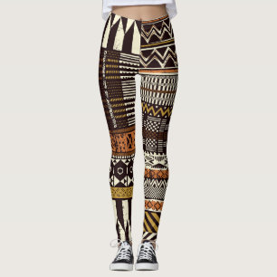 Afrikanischer Stammesstoff, abstrakt vintage. Leggings