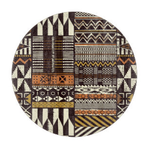Afrikanischer Stammesstoff, abstrakt vintage. Schneidebrett