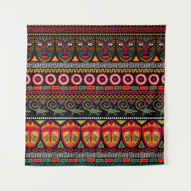 Afrikanischer Stil: Dekoratives Muster Delight. Wandteppich (Vorderseite)