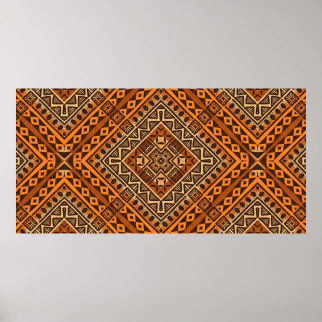 afrikanischer Stil mit ethnischen Textilien Poster (Vorne)
