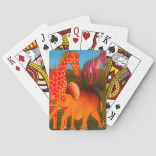 Afrikanischer Tierkunst-Druck Spielkarten