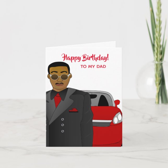 Afrikanischer Vater Anzug, Krawatte, Geburtstag Karte (Vorderseite)