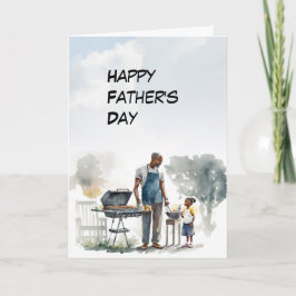 Afrikanischer Vater und Kindertagskarte Dankeskarte