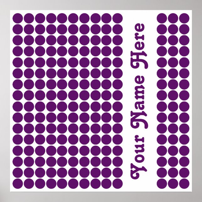 afrikanischer Violet Safari-Dot mit Namen Poster (Vorne)