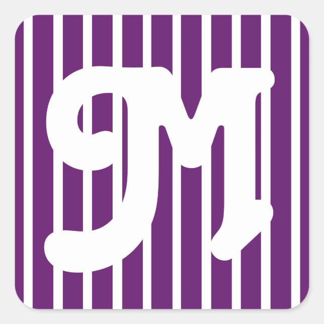 Afrikanischer Violet Safari Streifen Quadratischer Aufkleber (Vorderseite)