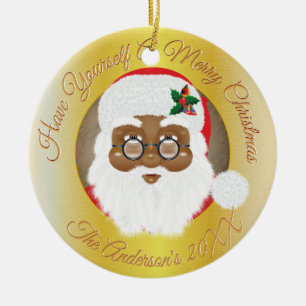 Afrikanischer Weihnachtsfeiertag Keramik Ornament
