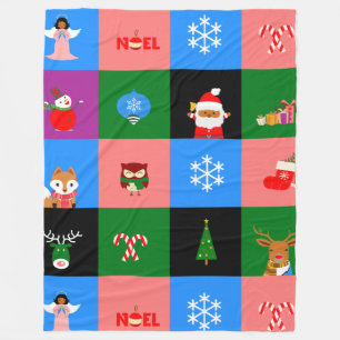 afrikanischer Weihnachtsmann-Colorblock-Decke Fleecedecke
