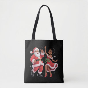 Afrikanischer Weihnachtsmann Frau Claus Tanzender 