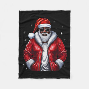 Afrikanischer Weihnachtsmann Pajama Cool Black Fleecedecke