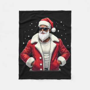 Afrikanischer Weihnachtsmann Pajama Cool Black Fleecedecke
