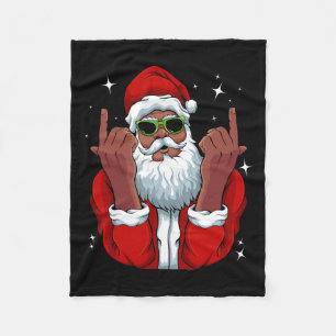 Afrikanischer Weihnachtsmann Pajama Cool Black Fleecedecke