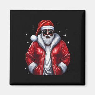Afrikanischer Weihnachtsmann Pajama Cool Black Magnet
