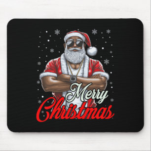 Afrikanischer Weihnachtsmann Pajama Cool Black Mousepad