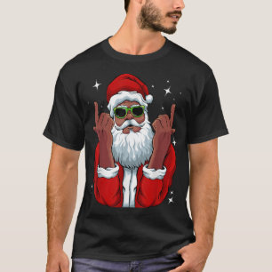 Afrikanischer Weihnachtsmann Pajama Cool Black T-Shirt