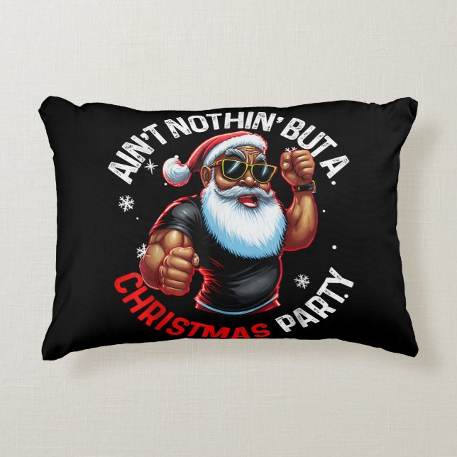 Afrikanischer Weihnachtsmann Pajama Dekokissen (Vorderseite)