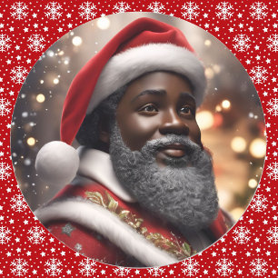 Afrikanischer Weihnachtsmann Runder Aufkleber
