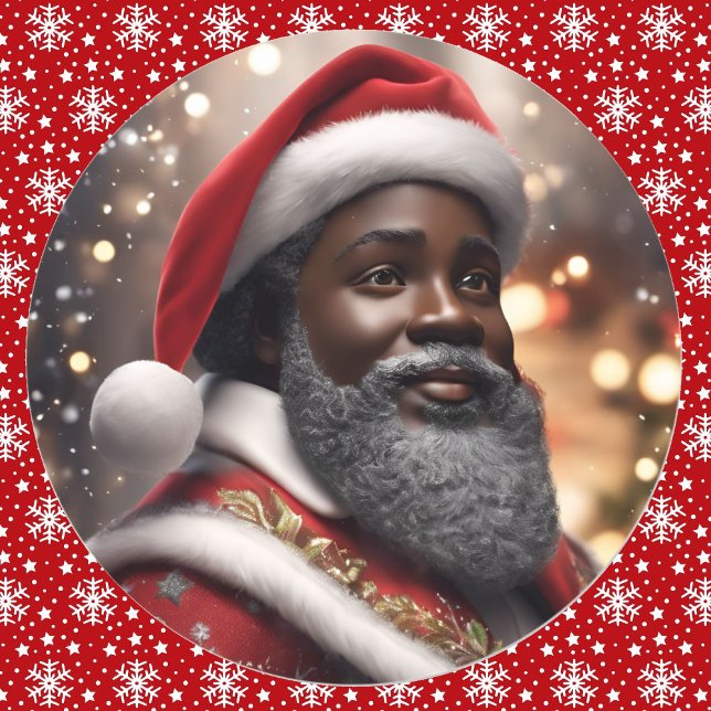 Afrikanischer Weihnachtsmann Runder Aufkleber (Von Creator hochgeladen)