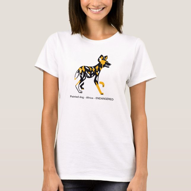 Afrikanischer Wildhund - Gemalter Hund - gefährdet T-Shirt (Vorderseite)