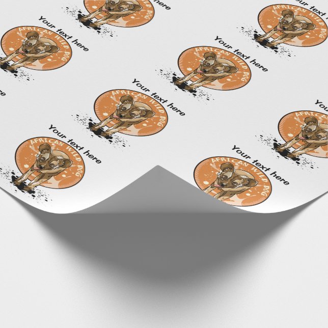 Afrikanischer Wildhund Geschenkpapier (Ecke)