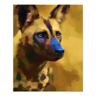 Afrikanischer Wildhund gestrichen Fotodruck