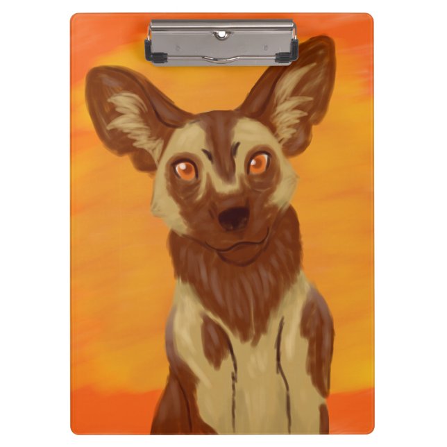 Afrikanischer Wildhund Klemmbrett (Vorderseite)