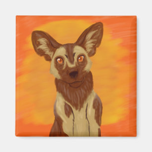 Afrikanischer Wildhund Magnet