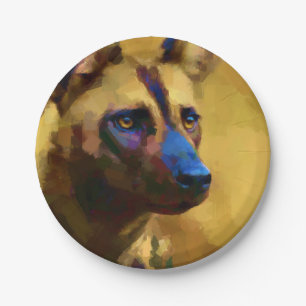 Afrikanischer Wildhund Pappteller