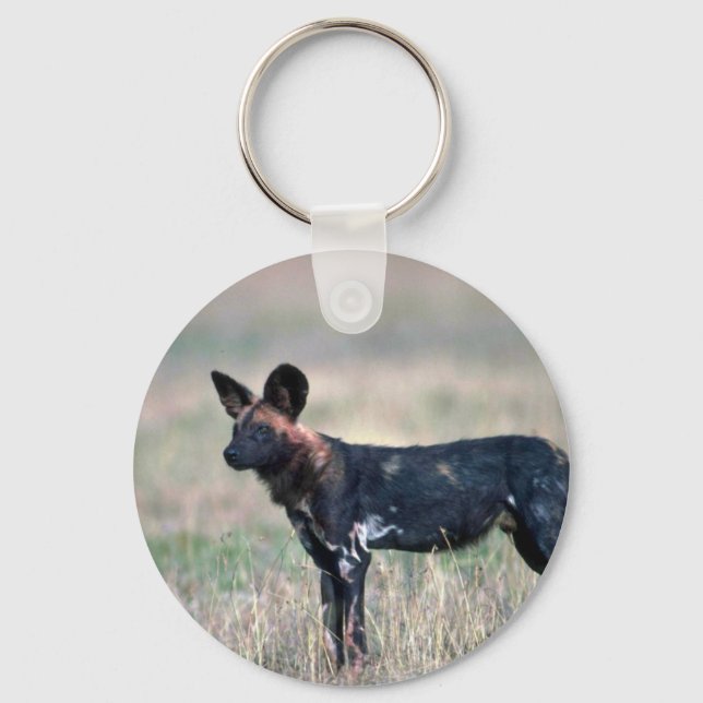 Afrikanischer Wildhund Schlüsselanhänger (Vorderseite)