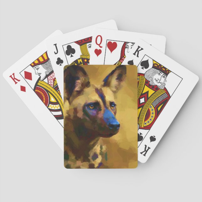 Afrikanischer Wildhund Spielkarten (Rückseite)