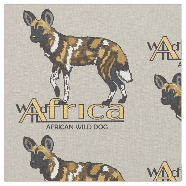 Afrikanischer Wildhund Stoff (Nahaufnahme)