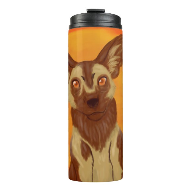 Afrikanischer Wildhund Thermosbecher (Vorderseite)