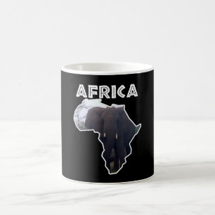 Afrikanischer Wildtierkontinent Weißer Elefantenne Kaffeetasse