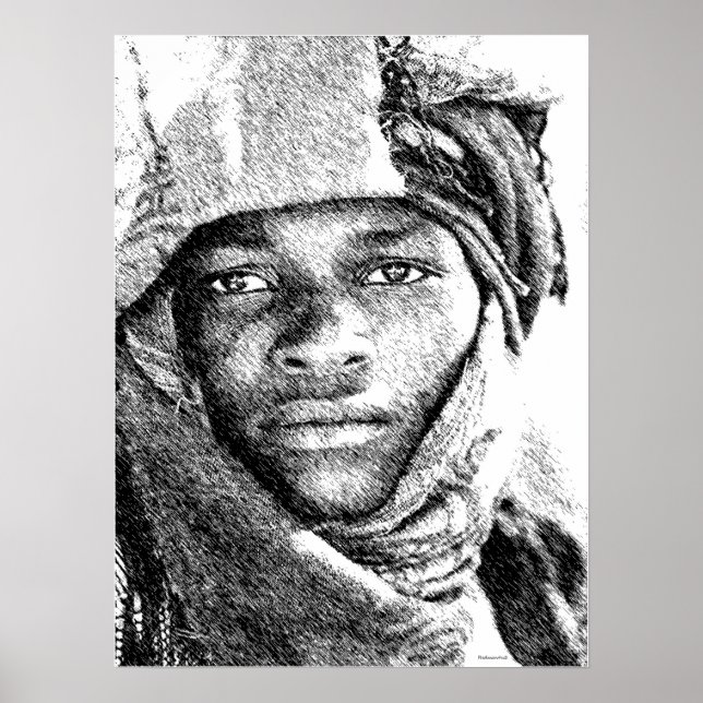 Afrikanischer Wüstenjunge Poster (Vorne)