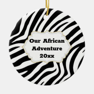 Afrikanisches Abenteuer DIY Foto Jahr Zebrastreife Keramik Ornament