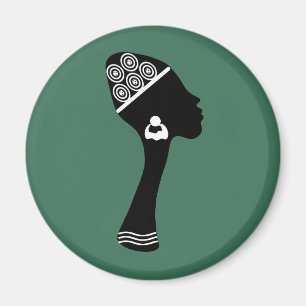 afrikanisches abstraktes Frauenportrait Magnet