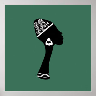 afrikanisches abstraktes Frauenportrait Poster