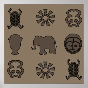 afrikanisches abstraktes Ornament Poster